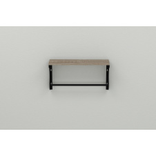 Полка настенная Ferrum-decor Юзиби 270x500x150 металл Черный ДСП Сонома Трюфель 16 мм (UZI0005)