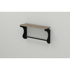 Полка настенная Ferrum-decor Юзиби 270x700x150 металл Черный ДСП Сонома Трюфель 16 мм (UZI0047)