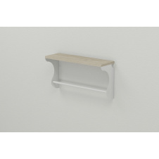 Полка настенная Ferrum-decor Юзиби 270x700x150 металл Белый ДСП Сонома 16 мм (UZI0053)