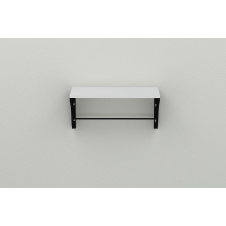 Полка настенная Ferrum-decor Комфи 260x700x240 металл Черный ДСП Белое 16 мм (KOM0043)