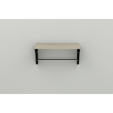 Полка настенная Ferrum-decor Комфи 260x700x240 металл Черный ДСП Сонома 16 мм (KOM0046)