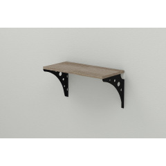 Полка настенная Ferrum-decor Ханди 2 240x600x240 металл Черный ДСП Сонома Трюфель 16 мм (XND0026) Чернигов