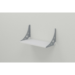 Полка настенная Ferrum-decor Ханди 2 240x600x240 металл Серый ДСП Белое 16 мм (XND0036) Володарск-Волынский
