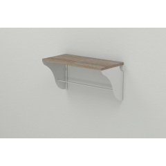Полка настенная Ferrum-decor Комфи 260x600x240 металл Белый ДСП Сонома Трюфель 16 мм (KOM0033) Виноградов