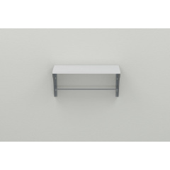 Полка настенная Ferrum-decor Комфи 260x700x240 металл Серый ДСП Белое 16 мм (KOM0057) Изюм