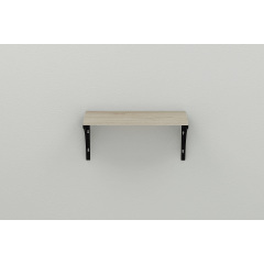 Полка настенная Ferrum-decor Ханди 2 240x600x240 металл Черный ДСП Сонома 16 мм (XND0025) Ковель