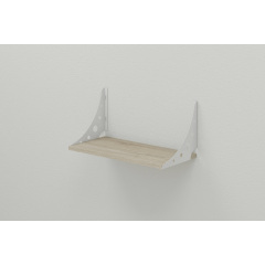 Полиця настінна Ferrum-decor Ханді 2 240x600x240 метал Білий ДСП Сонома 16 мм (XND0032) Рівне