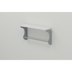Полка настенная Ferrum-decor Юзиби 270x700x150 металл Серый ДСП Белое 16 мм (UZI0057) Доманёвка
