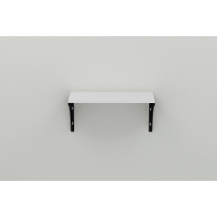 Полка настенная Ferrum-decor Ханди 2 240x700x240 металл Черный ДСП Белое 16 мм (XND0043) Стрый
