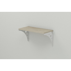 Полка настенная Ferrum-decor Ханди 2 240x700x240 металл Белый ДСП Сонома 16 мм (XND0053) Харьков