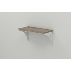 Полка настенная Ferrum-decor Ханди 2 240x700x240 металл Белый ДСП Сонома Трюфель 16 мм (XND0054) Михайловка