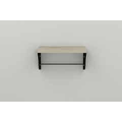 Полка настенная Ferrum-decor Комфи 260x700x240 металл Черный ДСП Сонома 16 мм (KOM0046) Орехов