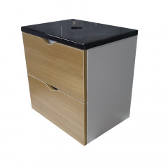 Подвесная тумба Mikola-M 4236 wood с бетонной столешкой черного цвета 60 см Дуб Энергодар