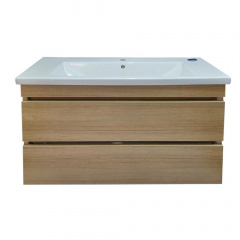 Пластиковая тумба The MIX Лями Wood 4236-oak mat ламинация с умывальником Комо 100 см Дуб Бровари