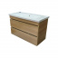 Пластиковая тумба The MIX Лями Wood 4236-oak mat ламинация с умывальником Комо 100 см Дуб Бровари