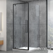 Душевая кабина Dusel DL198B+DL196B Black Matt 100x100x190 профиль черный/стекло прозрачное