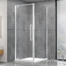 Душевая кабина Dusel DL198+DL196 Chrome 100x100x190 профиль хром/стекло прозрачное