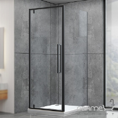 Душевая кабина Dusel DL198B+DL196B Black Matt 100x100x190 профиль черный/стекло прозрачное Полтава