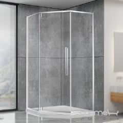 Пентагональная душевая кабина Dusel DL197H Chrome 100х100х190 профиль хром/стекло прозрачное Харків