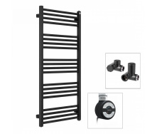 Полотенцесушитель комбинированный Terma Fiona 1140x530 Black mat тен MOA + вентиль Integra