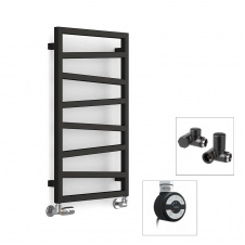Рушникосушка комбінована Terma Zigzag 835x500 Black mat, тен MOA + вентиль Integra