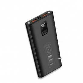 Портативная батарея с фонариком Mine 10000 mAh Power Bank 22.5W type-c Черный (hub_umyl3a)