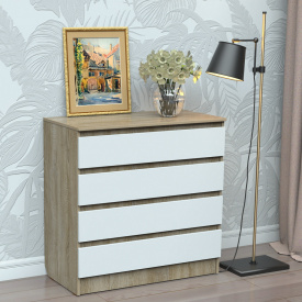 Комод Тиса Мебель 302 Дуб сонома Белый