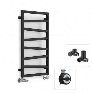 Полотенцесушитель комбинированный Terma Zigzag 835x500 Black mat, тен MOA + вентиль Integra
