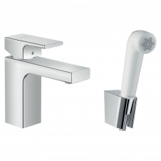 Смеситель для умывальника Hansgrohe Vernis Shape 100 с гигиенической лейкой, хром (71216000)