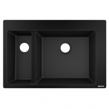 Кухонная мойка Hansgrohe S51 S510-F635 770х510 на 2 чаши 80/450, graphiteblack (43315170)