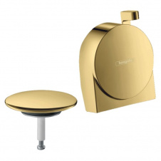 Внешняя часть Hansgrohe Exafill S к сифону на ванну с наполнением, полированное золото (58117990)
