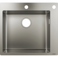 Кухонная мойка Hansgrohe S711-F450 на столешницу 2x35, 550х500 мм, Stainless Steel (43305800)