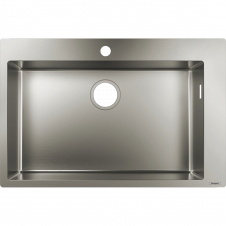 Кухонная мойка Hansgrohe S711-F660 на столешницу 1х35, 760х500 мм, Stainless Steel (43302800)