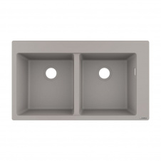 Кухонная мойка Hansgrohe S510-F770 770х510 на две чаши 370/370, Concretegrey (43316380)