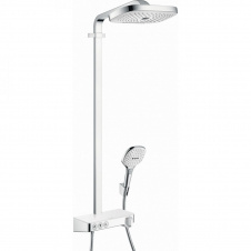 Душевая система Hansgrohe Raindance Select E Showerpipe 300 2jet EcoSmart с термостатом 9 л/мин, белый/хром (27283400)
