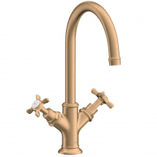 Смеситель для умывальника двухвентильный Axor Montreux 210 Cross, Brushed Bronze (16502140)