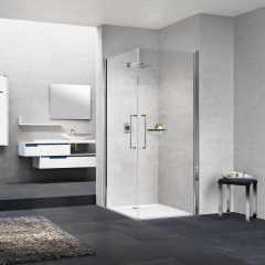 Душевая кабина угловая Novellini Young 2G, 2-дверная, 90x90, стекло-Clear, профиль-хром (Y22G89L-1K+Y22G89L-1K) Новая Прага
