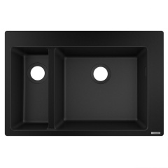 Кухонная мойка Hansgrohe S51 S510-F635 770х510 на 2 чаши 80/450, graphiteblack (43315170) Буча