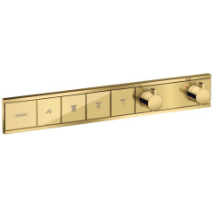 Термостат скрытого монтажа Hansgrohe RainSelect на 4 клавиши, Polished Gold Optic (15382990) Южноукраїнськ