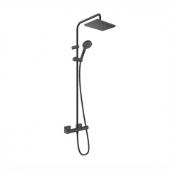 Душевая система Hansgrohe Vernis Shape Showerpipe 230 1jet EcoSmart с термостатом, черный матовый (26097670) Луцьк