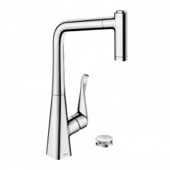 Смеситель для кухни Hansgrohe Metris Select 320 2jet Sbox, с вытяжным изливом, хром (73806000) Киев