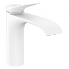 Смеситель для умывальника Hansgrohe Vivenis 110 с донным клапаном pop-up, белый матовый (75020700) Миколаїв