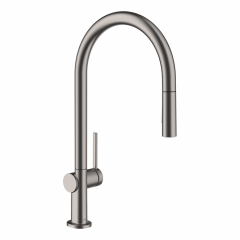 Смеситель для кухни Hansgrohe Talis M54 210 2jet с вытяжным изливом, Brushed Black Chrome (72800340) Чернігів