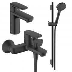 Набор смесителей Hansgrohe EcoSmart для ванны Vernis Blend MB 100 (71551670+71440670+26423670), черный матовый (20230001) Полтава