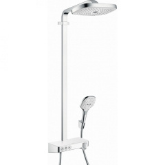 Душевая система Hansgrohe Raindance Select E Showerpipe 300 2jet EcoSmart с термостатом 9 л/мин, белый/хром (27283400) Миколаїв