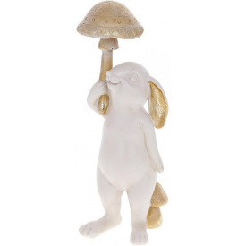 Фигурка интерьерная 12х10х28.5 см White-Gold Кролик с грибом Bona DP118562