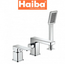 Смеситель ванна врезная HAIBA Kubus 3 отверстия (Chr-022)