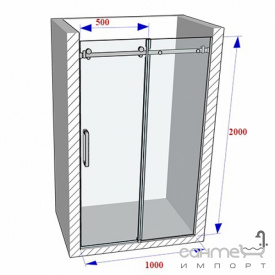 Душевая дверь в нишу Weston WDS6 1000x2000 левая