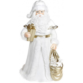 Фигура Санты Долгожданный Гость 175х17х31см полистоун Bona DP69477 Белый с золотом