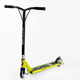 Самокат трюковый Best Scooter Skull Warrior HIC-система пеги алюминиевый диск и дека 100 кг Green and yellow (106841)